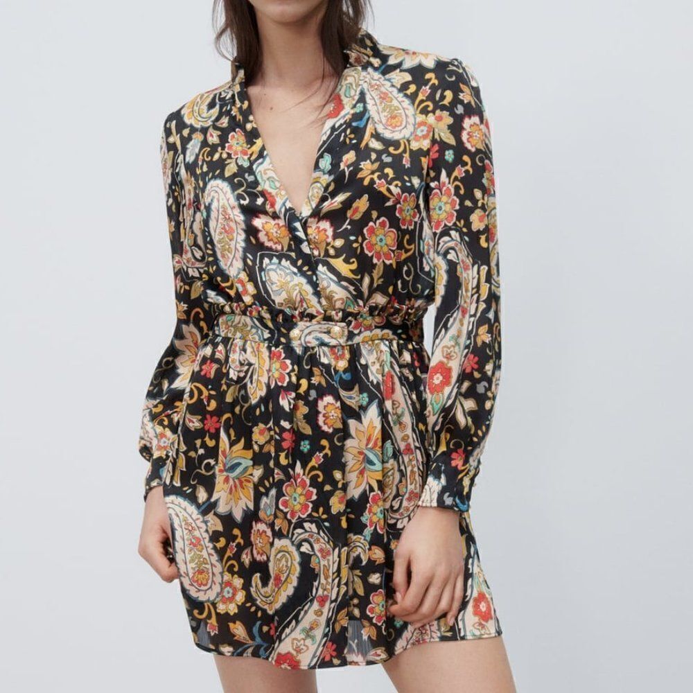 ZARA PRINTED SHORT DRESS NEW
